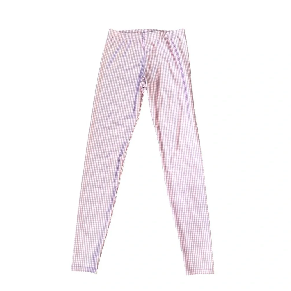 Terez Pink Retro Gingham High Waist Compression TLC Legging Size 16 NWOT